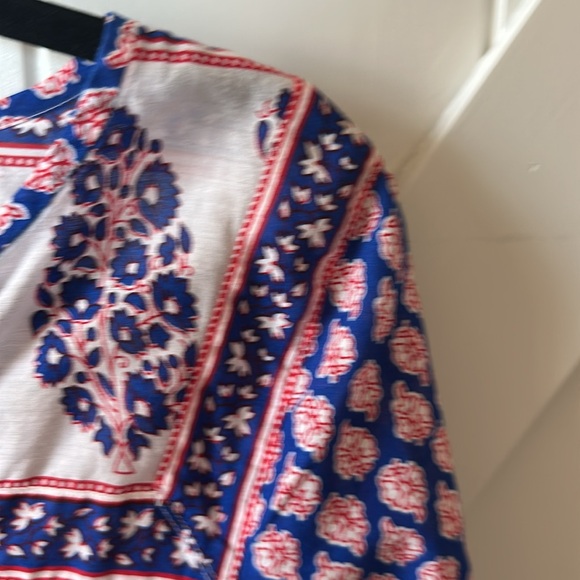 J. Crew Women's Blue and White Patterned Top - Picture 10 of 12